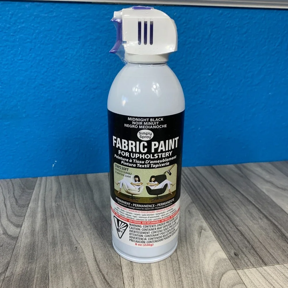 6 Unopened 8oz Cans Simply Spray Midnight Black Fabric Paint